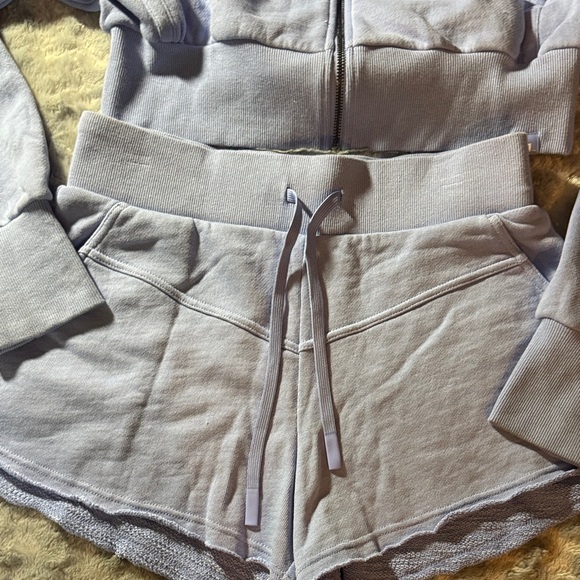 JoyLab Light Blue Casual Hoodie and short set - Picture 5 of 7